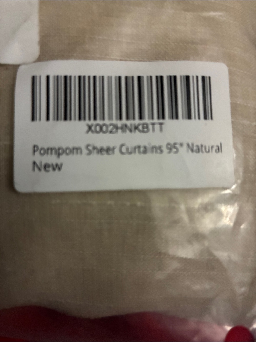 Pompom Sheer Curtains 95" Natural